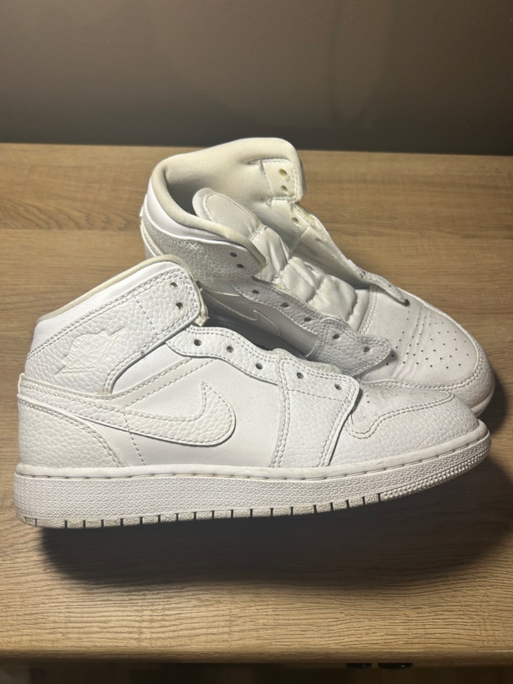 Nike White High-Top Leather Basketball Sneakers